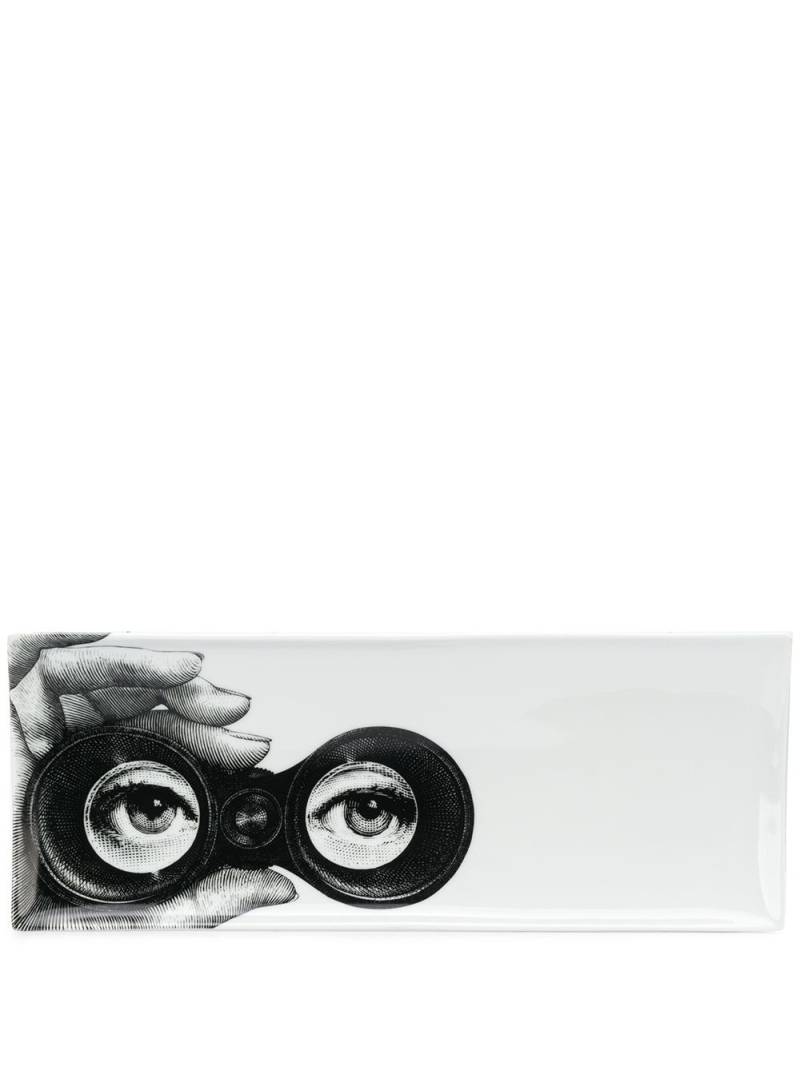 Fornasetti binoculars-print serving dish (37cm) - White von Fornasetti