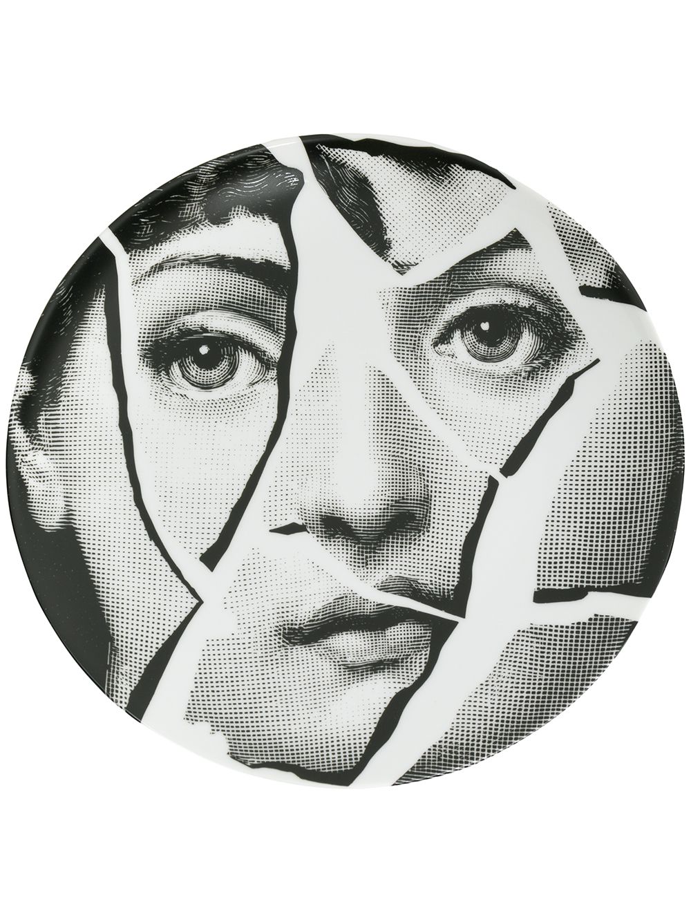 Fornasetti broken face print plate - White von Fornasetti