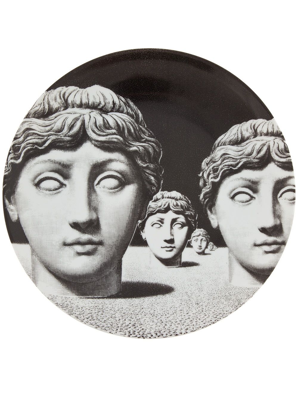 Fornasetti bust print plate - Black von Fornasetti