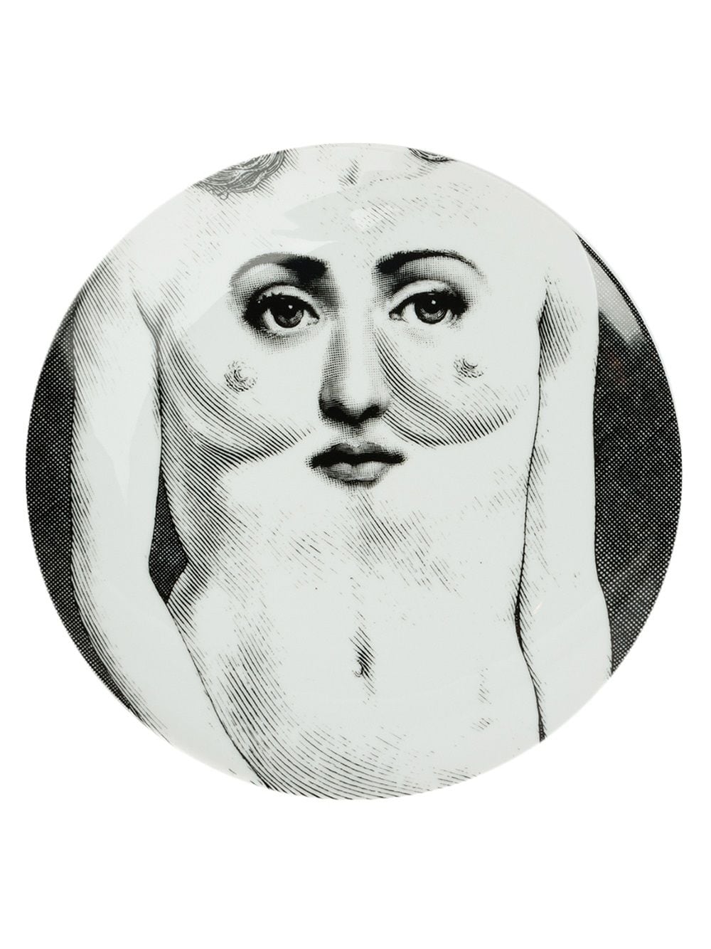 Fornasetti face and chest print plate - Black von Fornasetti