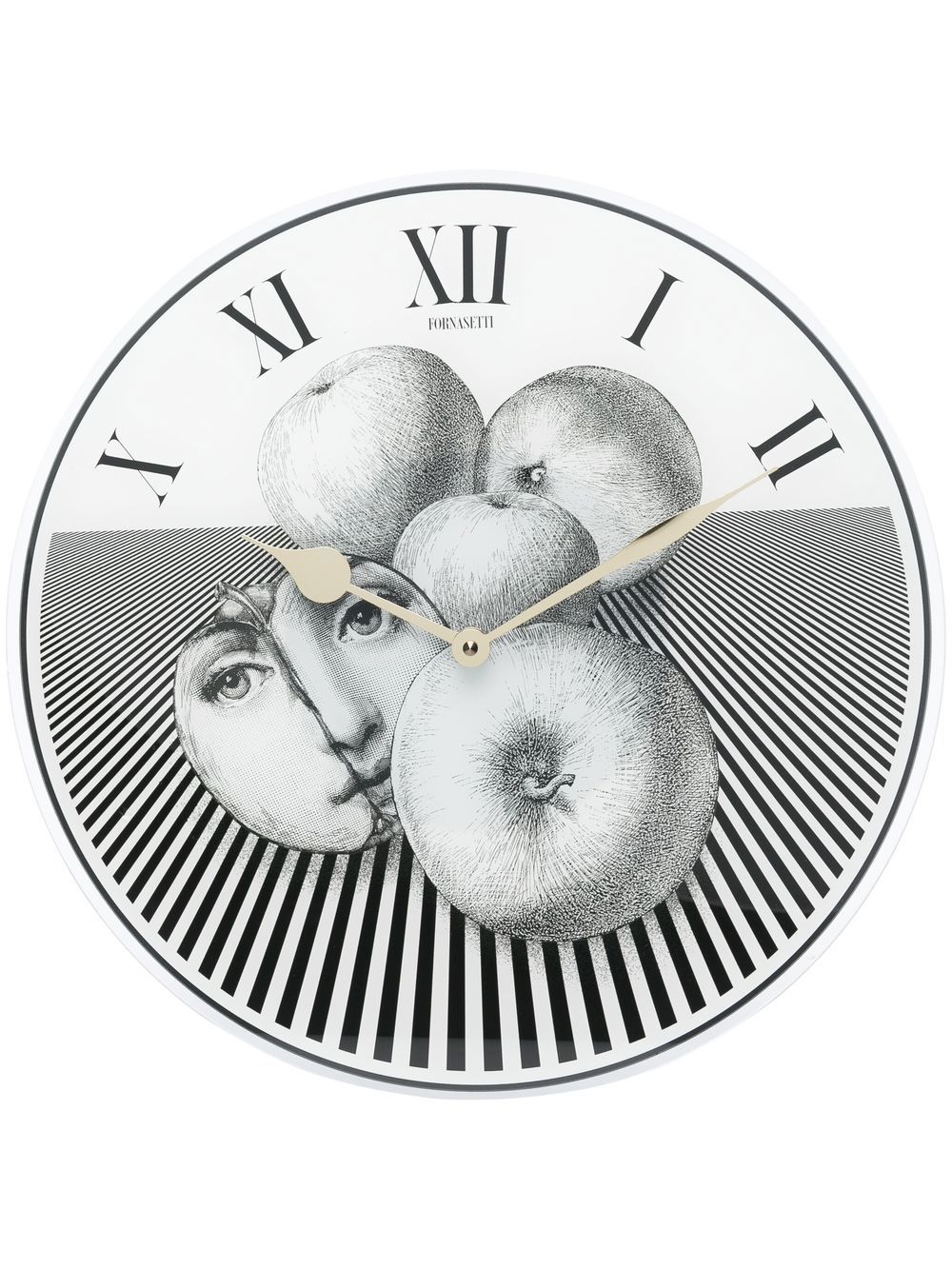 Fornasetti graphic-print monochrome clock - White von Fornasetti