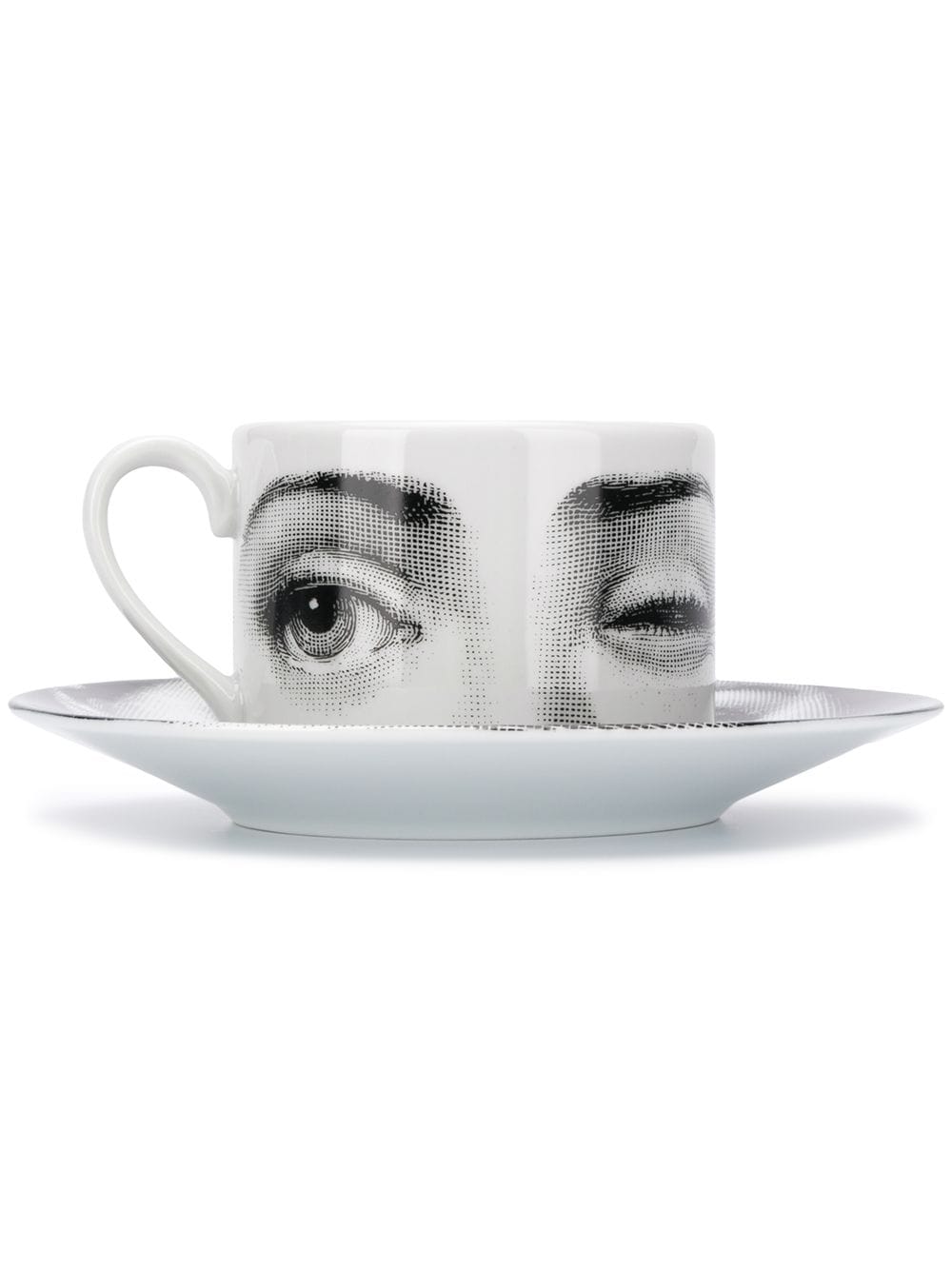 Fornasetti patterned decorative cup and saucer - White von Fornasetti