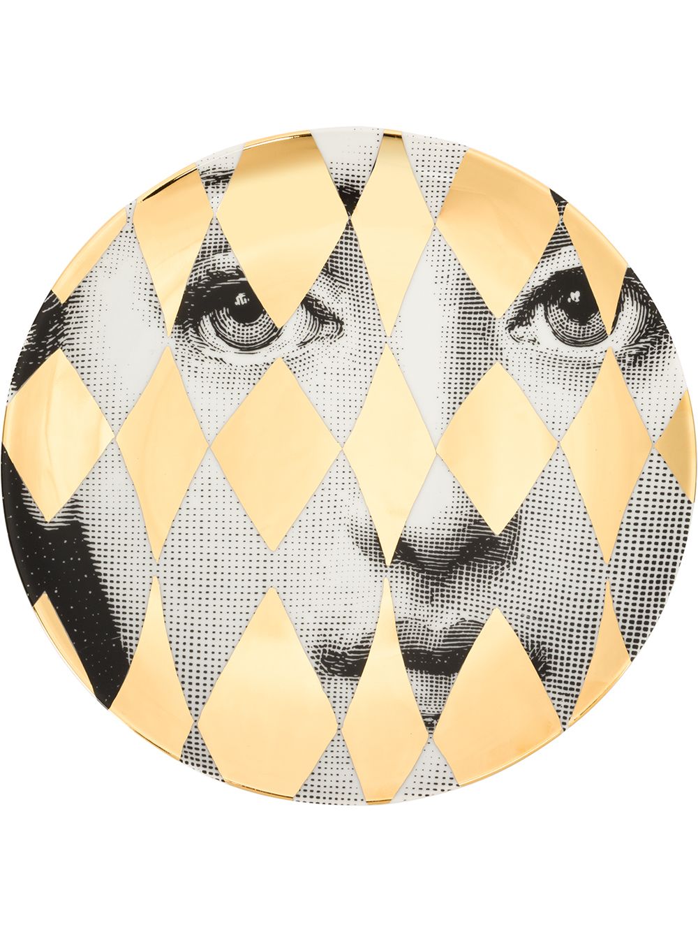Fornasetti printed face plate - Gold von Fornasetti
