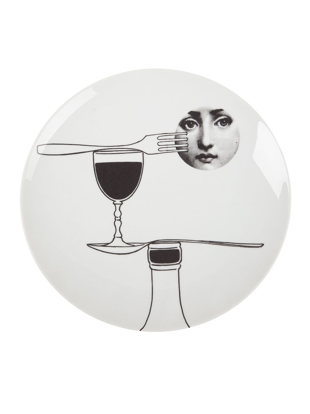 Fornasetti printed plate - White von Fornasetti