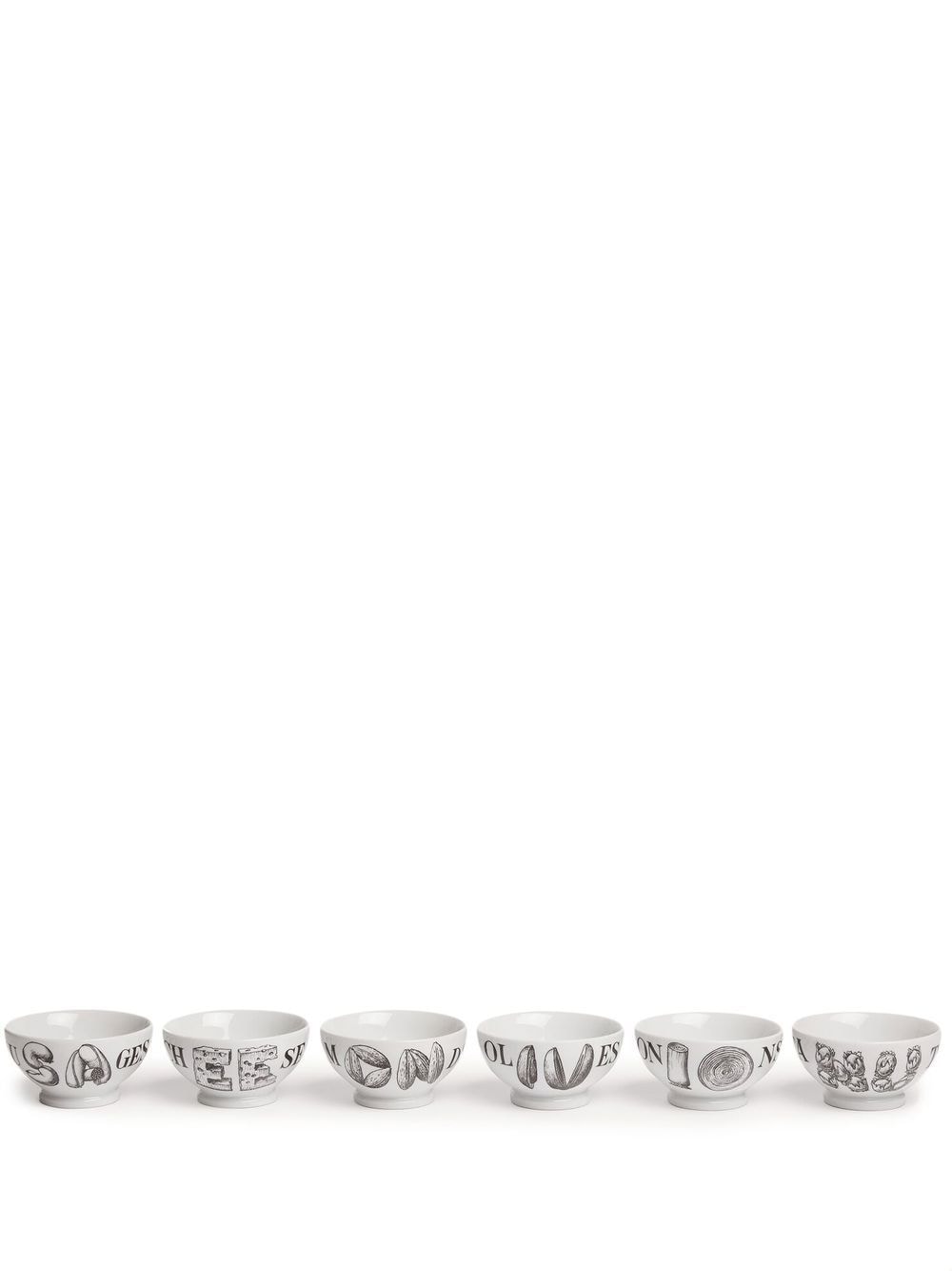 Fornasetti set of six bowls - White von Fornasetti
