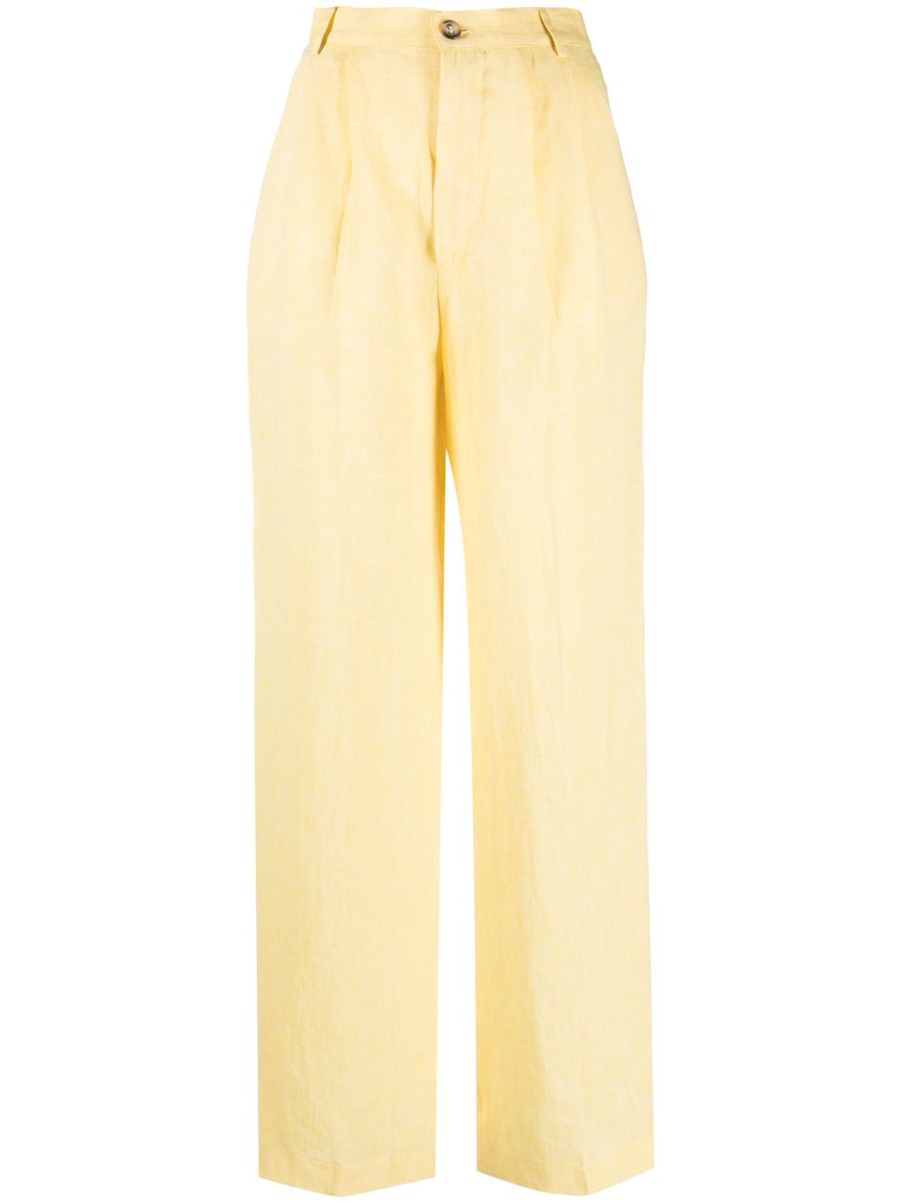 Forte Dei Marmi Couture high-waisted straight-leg linen trousers - Yellow von Forte Dei Marmi Couture