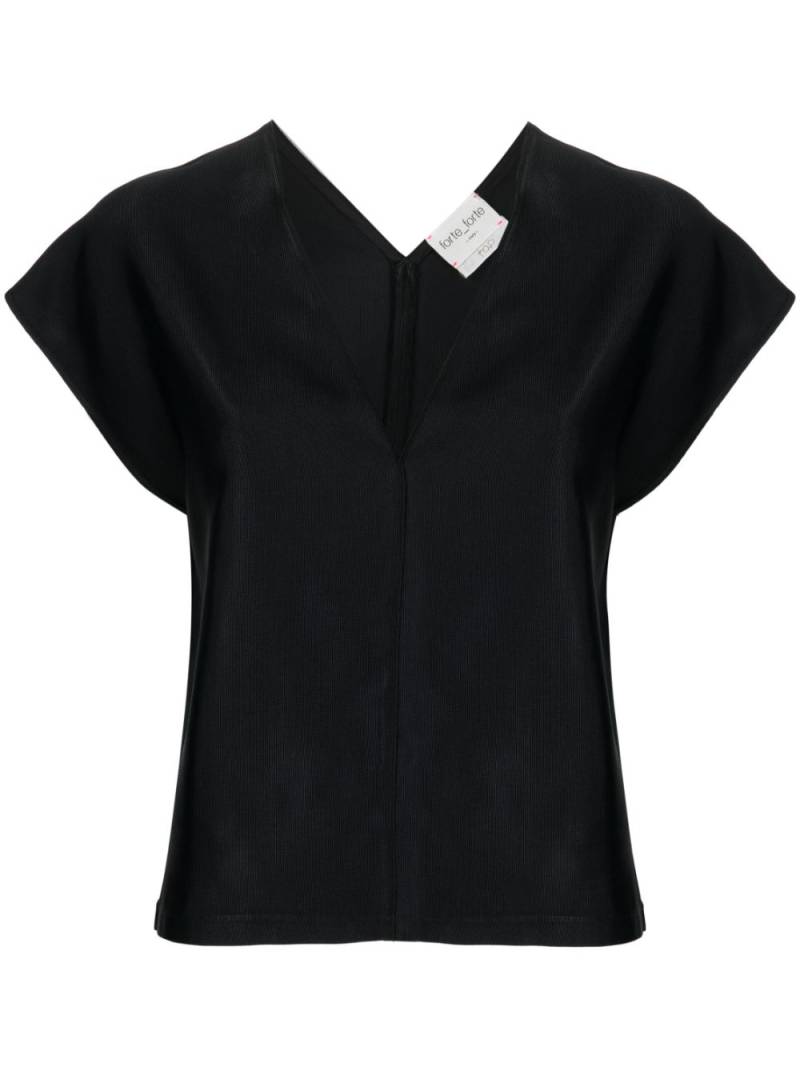 Forte Forte V-neck cap-sleeve blouse - Black von Forte Forte