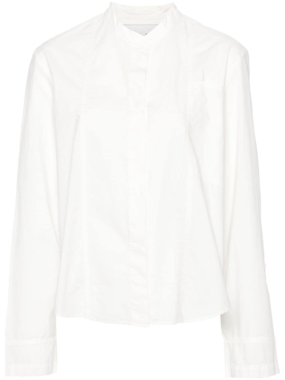 Forte Forte band-collar panelled cottton shirt - White von Forte Forte