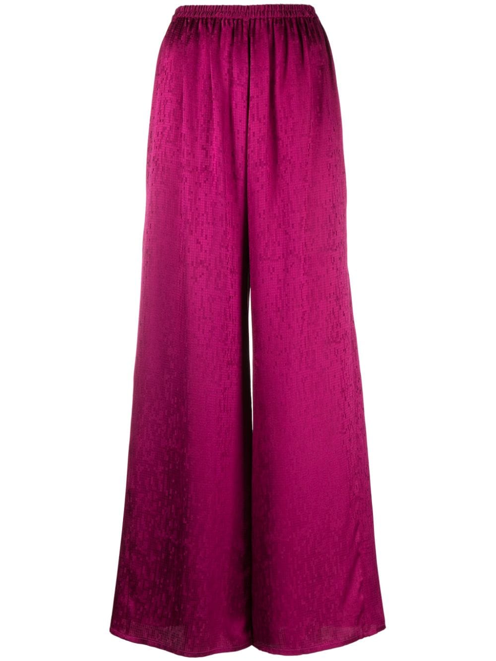 Forte Forte check-pattern ruched-detail satin palazzo pants - Pink von Forte Forte