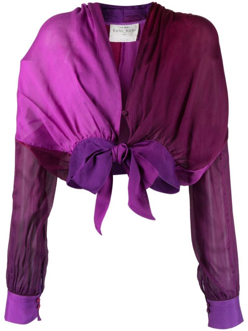 Forte Forte colour-block ruched silk shirt - Purple von Forte Forte