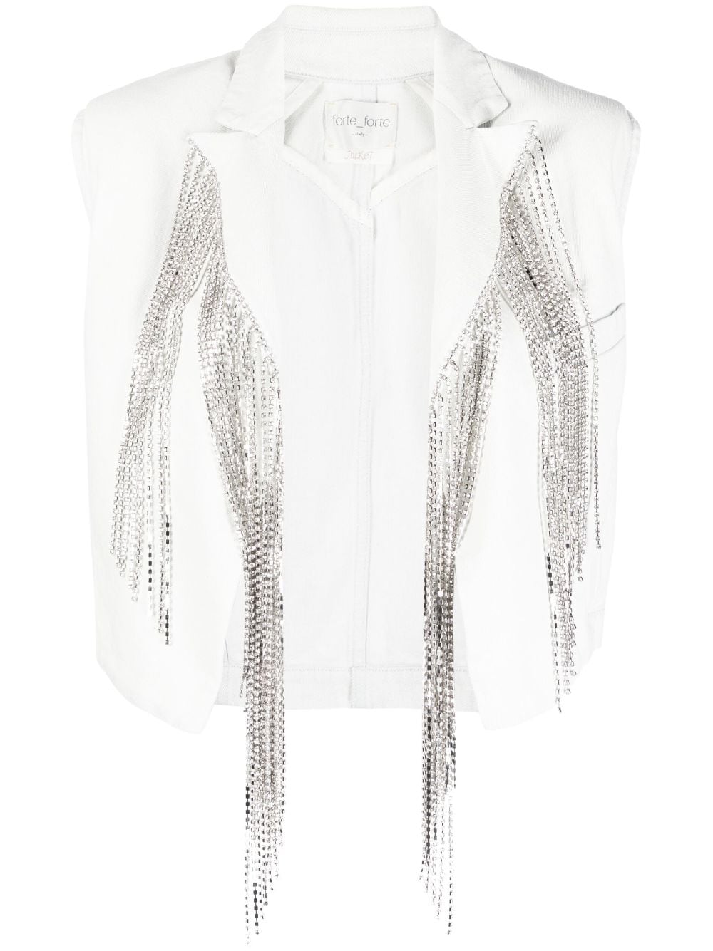 Forte Forte crystal-fringe denim vest - White von Forte Forte