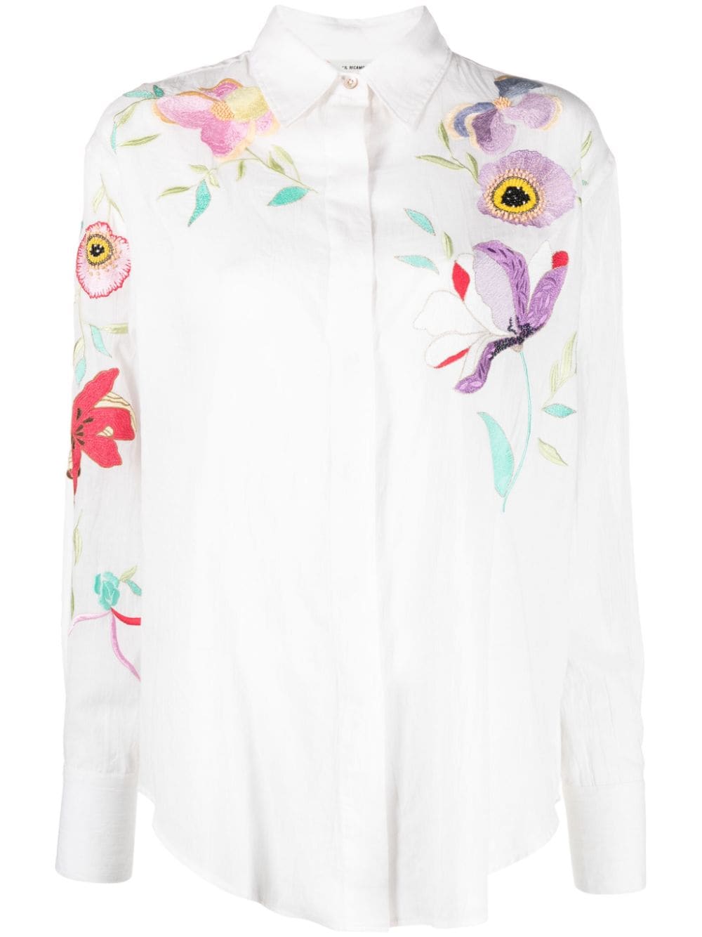 Forte Forte floral-embroidered cotton shirt - White von Forte Forte
