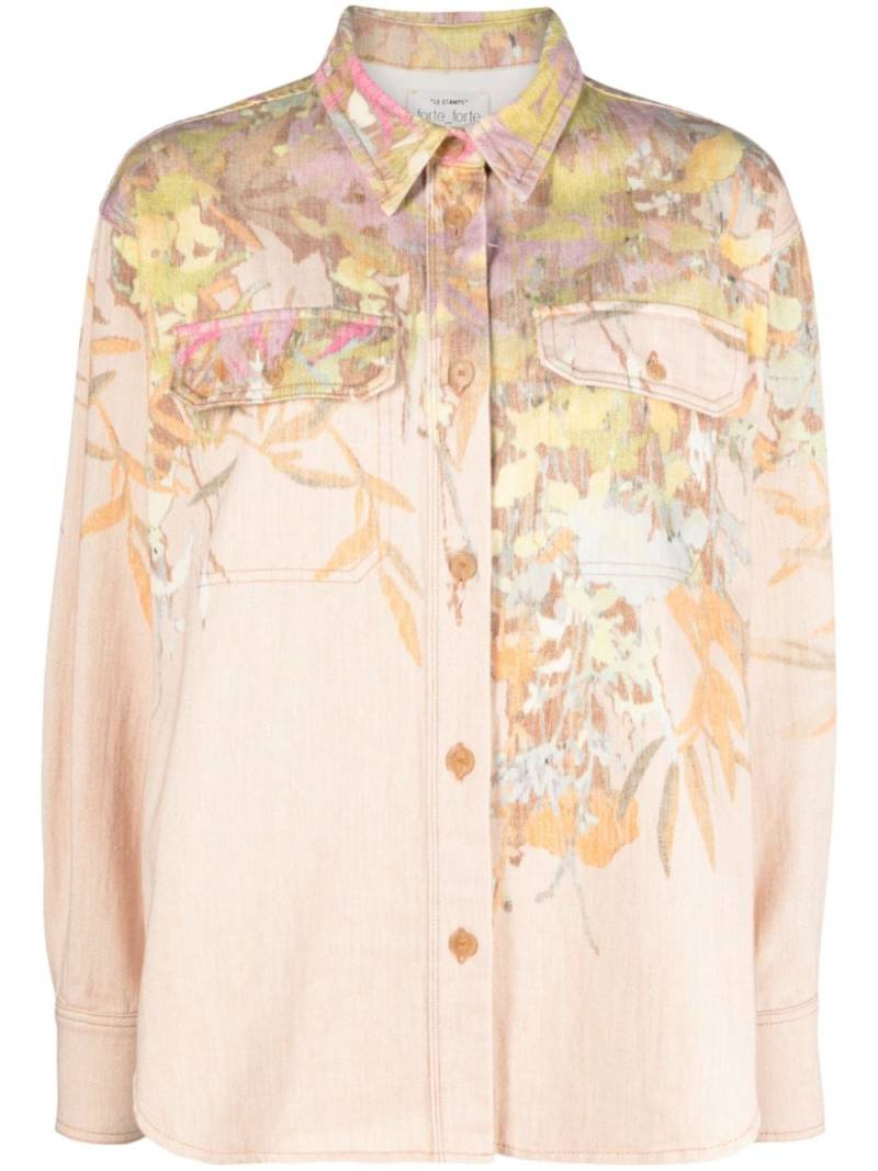 Forte Forte floral-pattern cotton shirt - Neutrals von Forte Forte