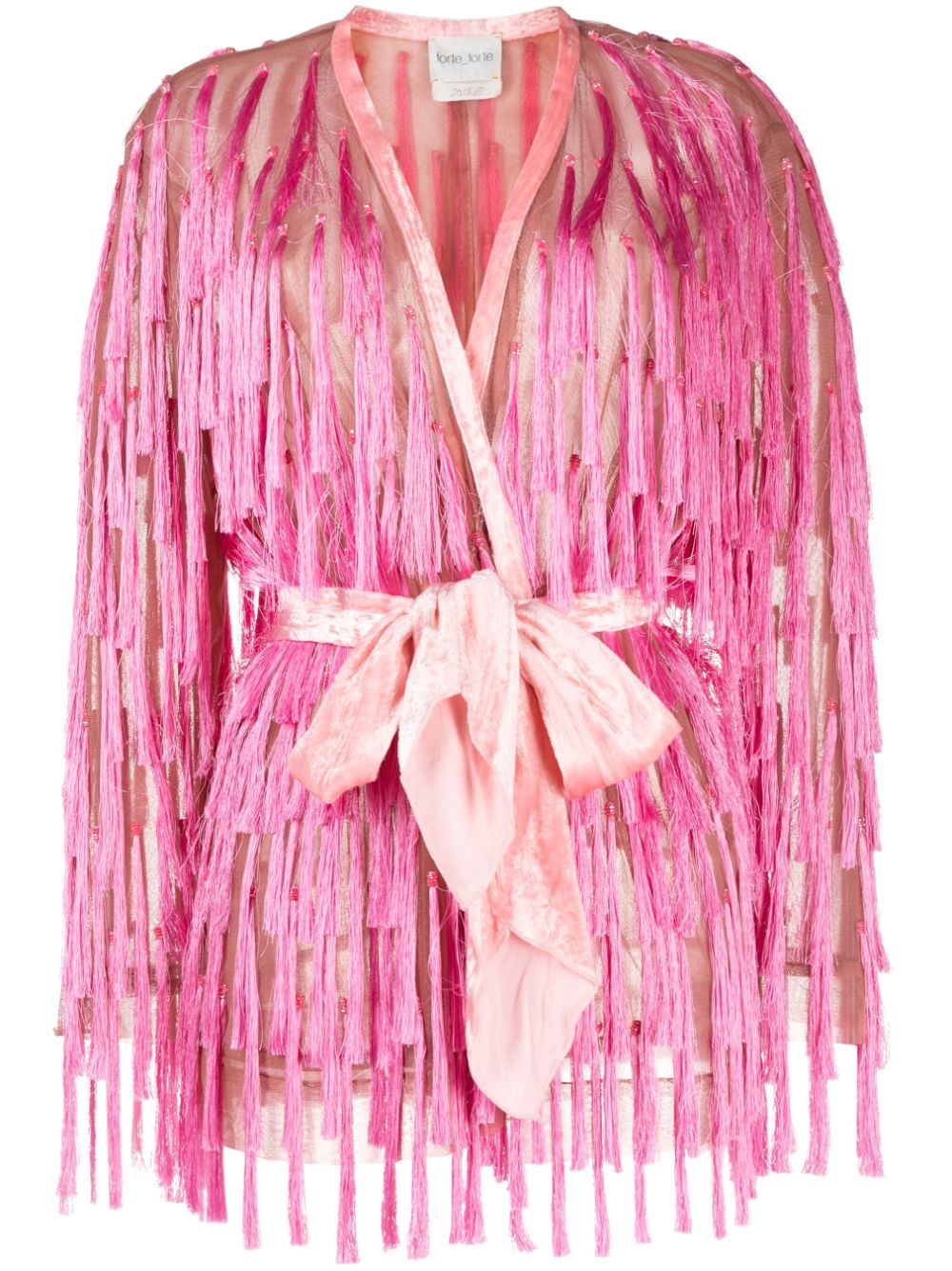 Forte Forte fringe-detail tied-waist jacket - Pink von Forte Forte