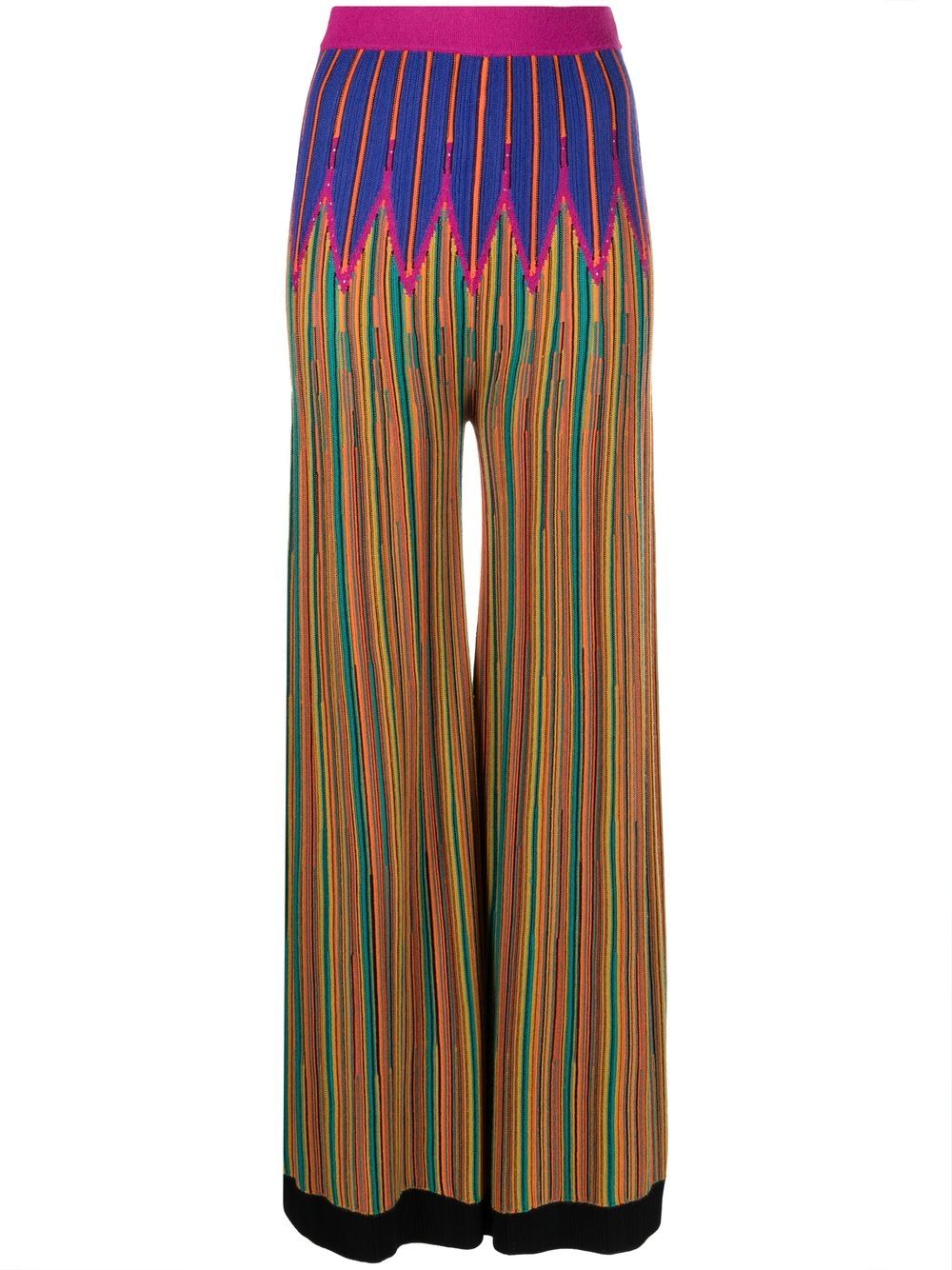 Forte Forte knitted abstract-stripe trousers - Blue von Forte Forte