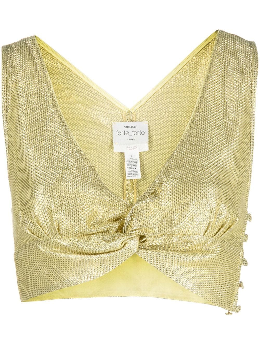 Forte Forte knotted shimmer crop top - Yellow von Forte Forte