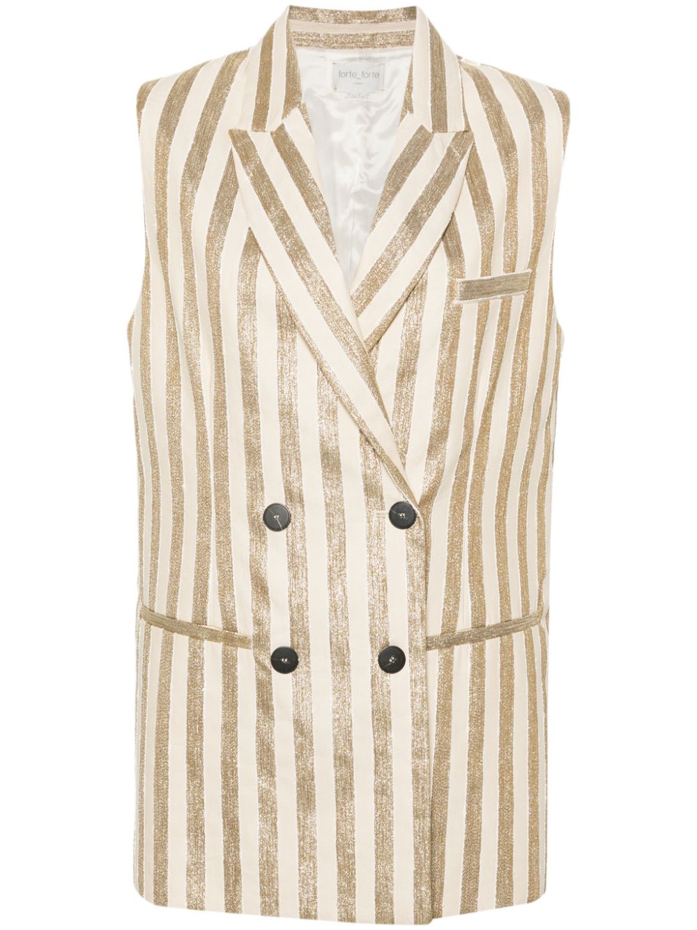 Forte Forte metallic-stripes double-breasted vest - Gold von Forte Forte