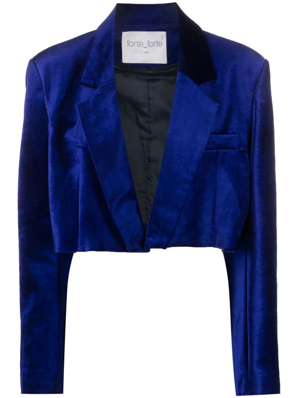 Forte Forte open-front cropped velvet blazer - Blue von Forte Forte