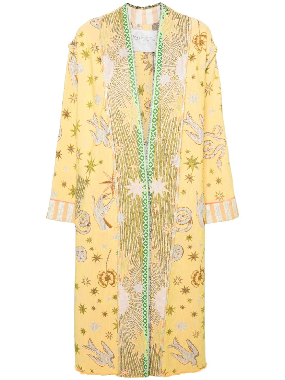 Forte Forte patterned-jacquard maxi coat - Yellow von Forte Forte
