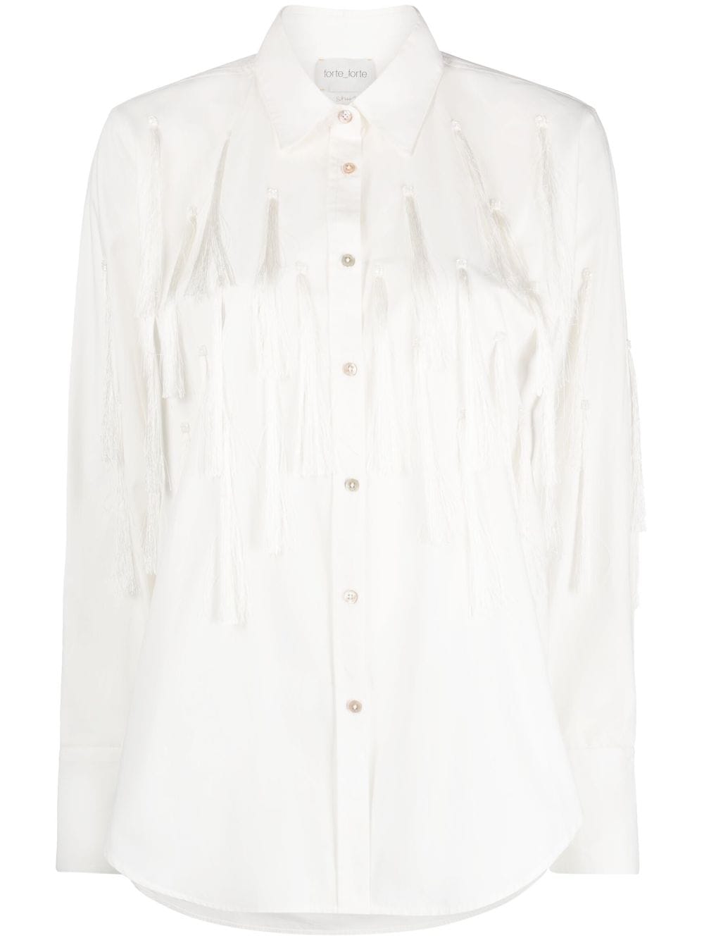 Forte Forte tassel-embellished cotton shirt - White von Forte Forte