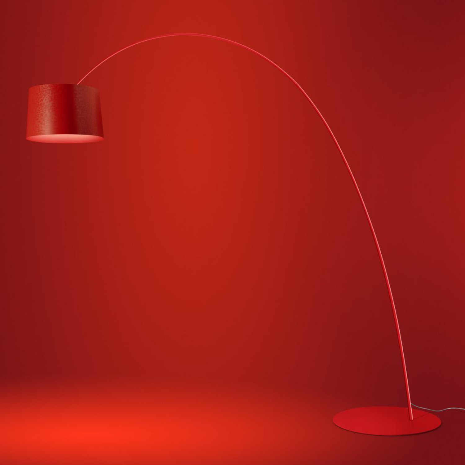 Twiggy Elle LED Bogenleuchte, Farbe rot (cremisi) von Foscarini