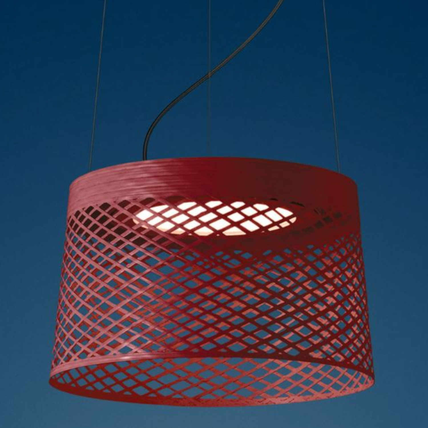 Twiggy Grid Outdoor LED Hängeleuchte, Farbe rot (carminio) von Foscarini