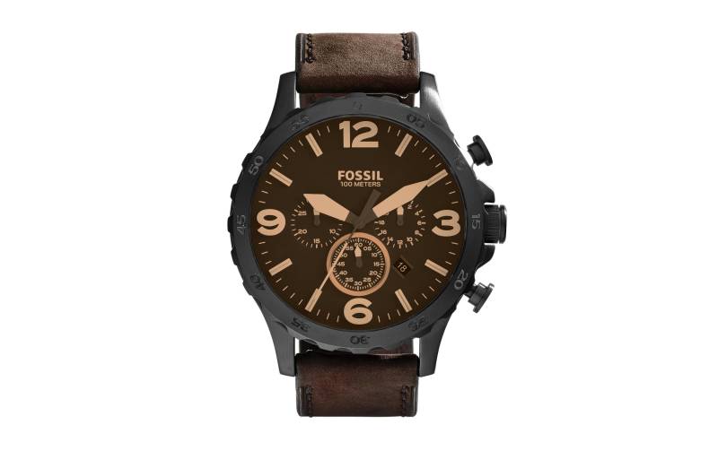 Fossil Chronograph »Armbanduhr Spring Nate JR1487 Her«, geeignet für Schwimmen, Abwaschen, Regen, Schnorcheln von Fossil