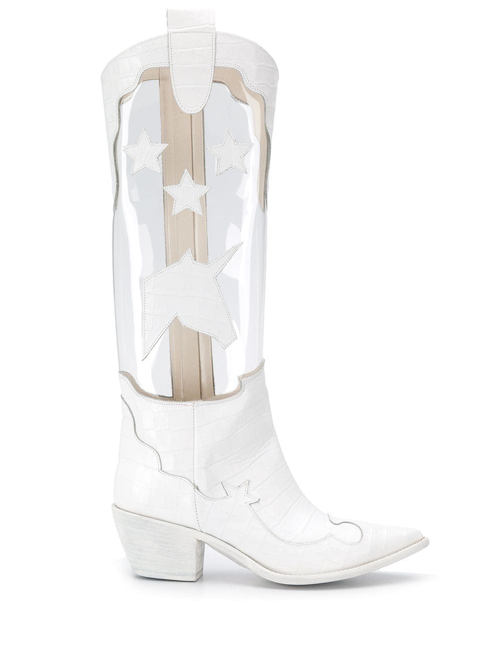 Francesca Bellavita transparent panel cowboy boots - White von Francesca Bellavita