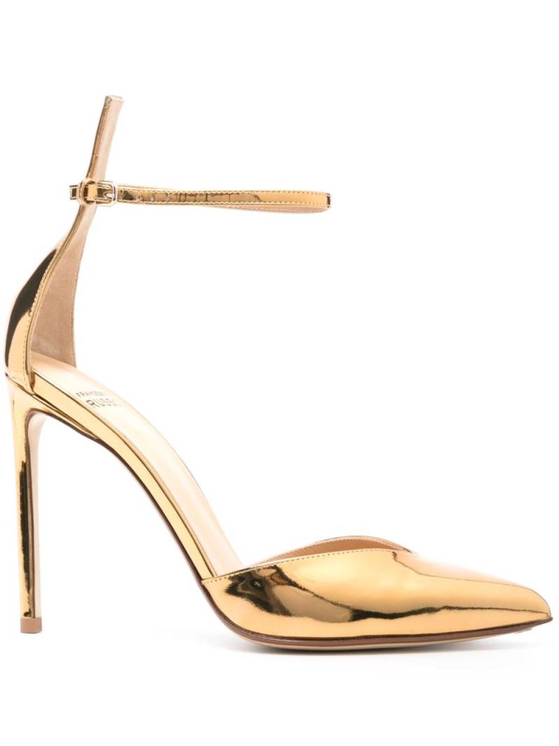 Francesco Russo 105mm metallic-effect leather pumps - Gold von Francesco Russo