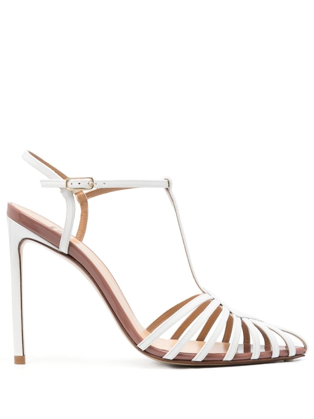 Francesco Russo 115mm strappy pointed-toe sandals - White von Francesco Russo