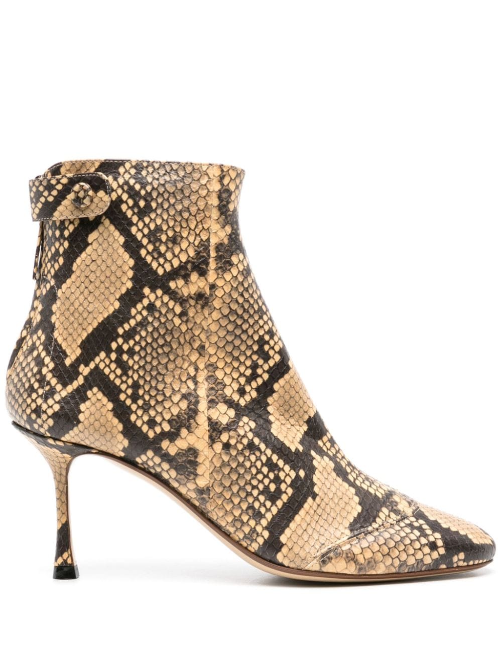 Francesco Russo 75mm snakeskin-effect boots - Neutrals von Francesco Russo