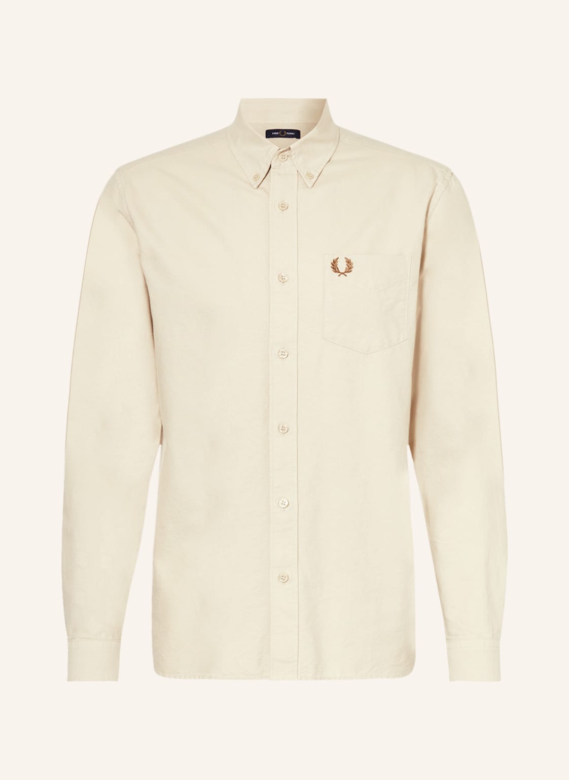 Fred Perry Hemd Regular Fit beige von Fred Perry