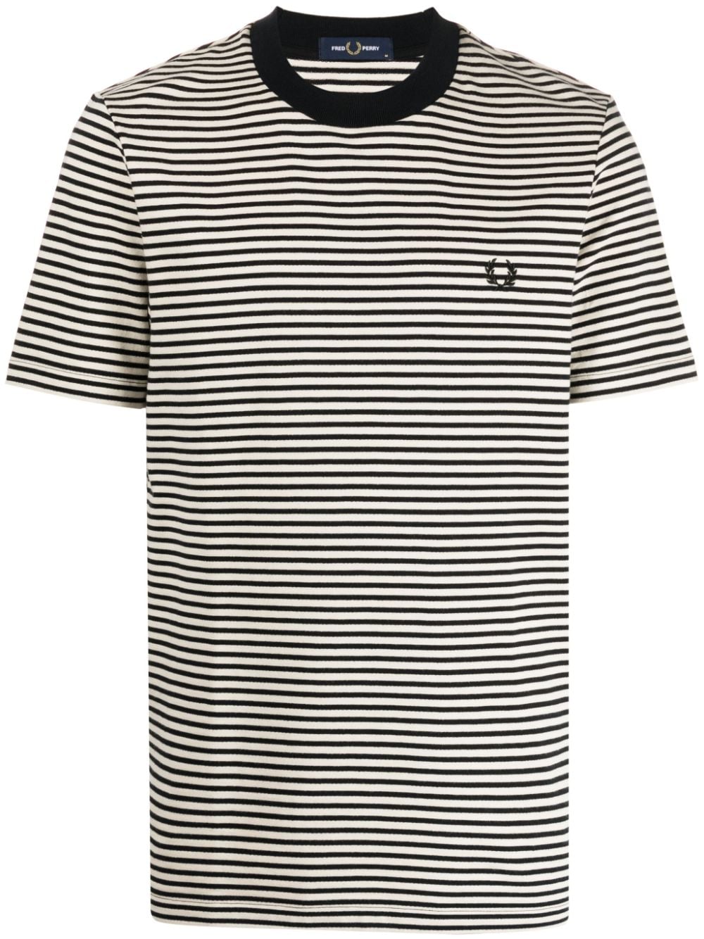 Fred Perry Laurel Wreath-embroidered striped T-shirt - White von Fred Perry