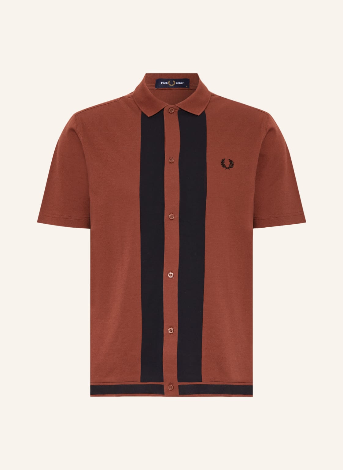 Fred Perry Piqué-Poloshirt Panel braun von Fred Perry