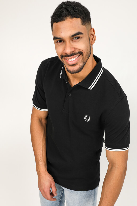 Fred Perry Poloshirt | Black + White | Herren  | L von Fred Perry