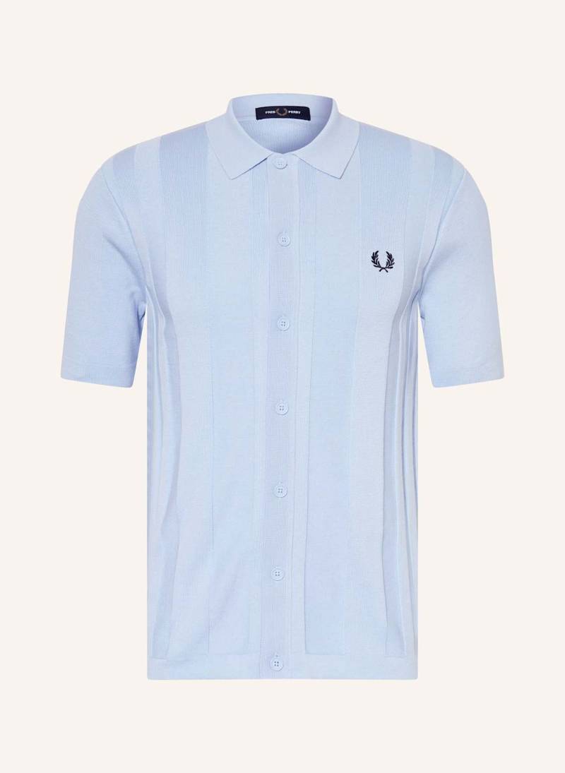 Fred Perry Strickhemd Regular Fit blau von Fred Perry