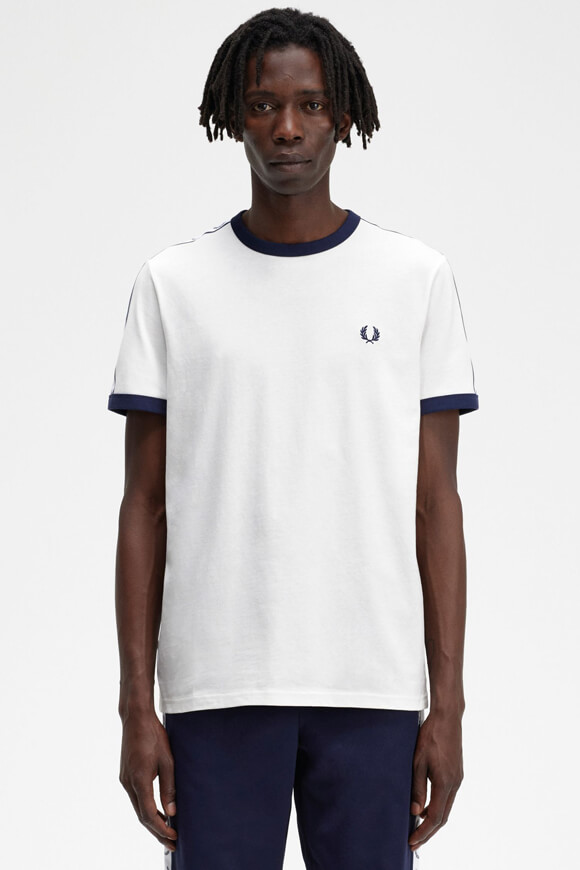 Fred Perry T-Shirt | Snow White + Navy | Herren  | L von Fred Perry