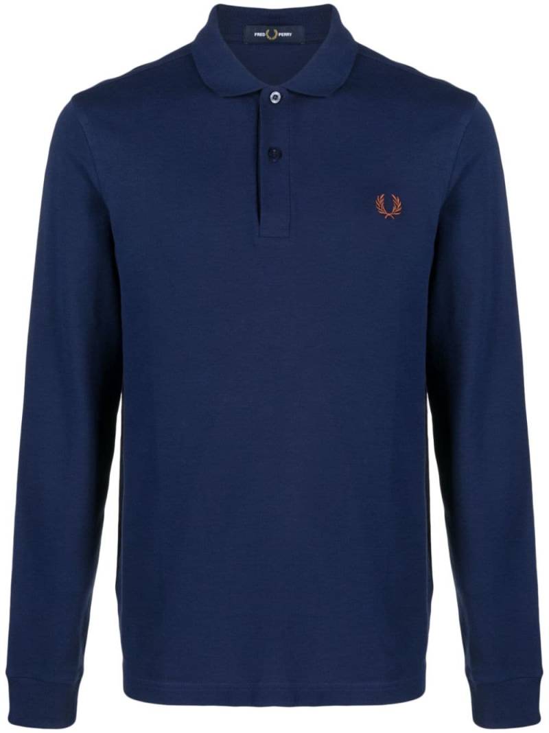 Fred Perry Tennis logo-embroidered piqué polo shirt - Blue von Fred Perry