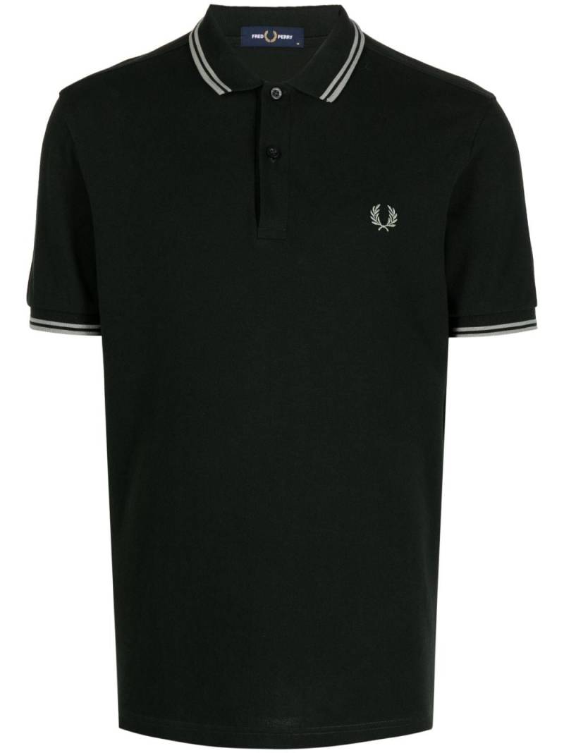 Fred Perry contrast-trim cotton polo shirt - Black von Fred Perry