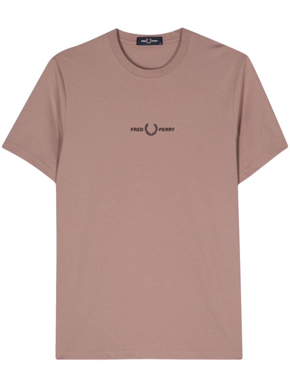 Fred Perry embroidered-logo cotton T-shirt - Pink von Fred Perry