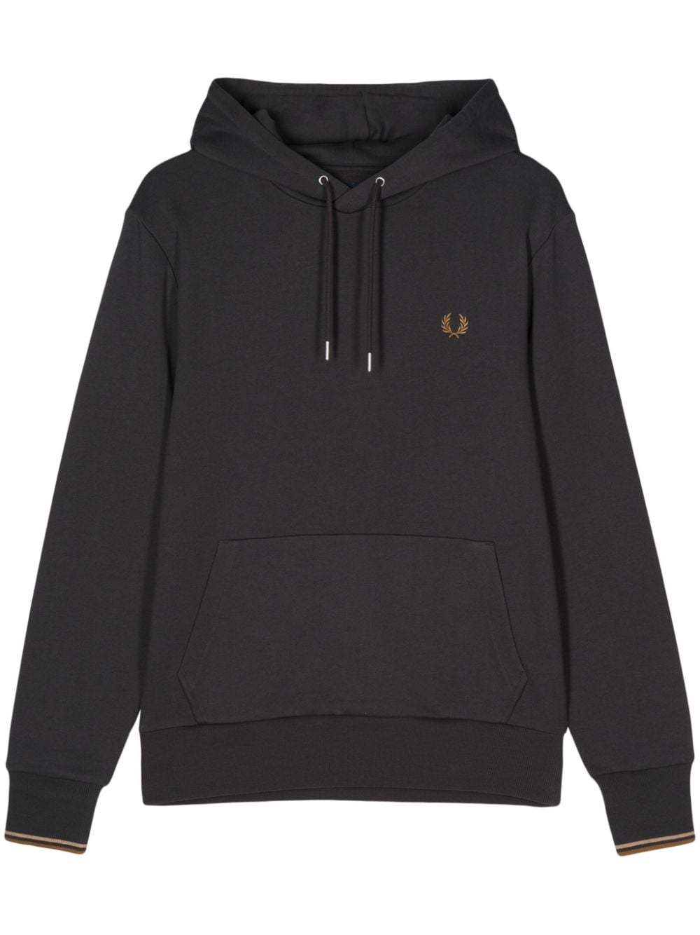 Fred Perry embroidered-logo cotton hoodie - Grey von Fred Perry