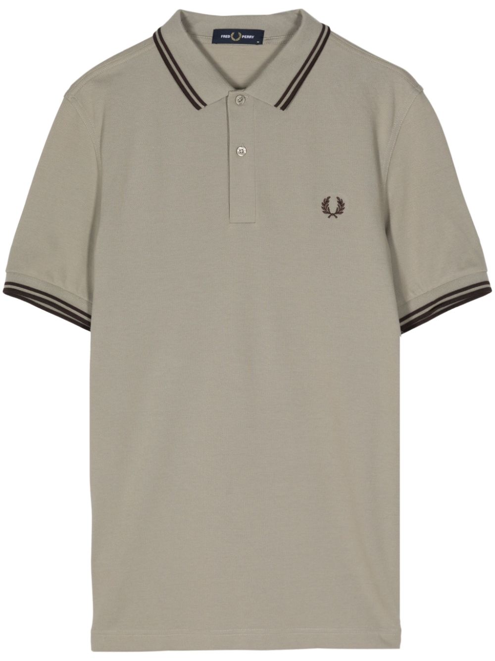 Fred Perry embroidered-logo cotton polo shirt - Neutrals von Fred Perry