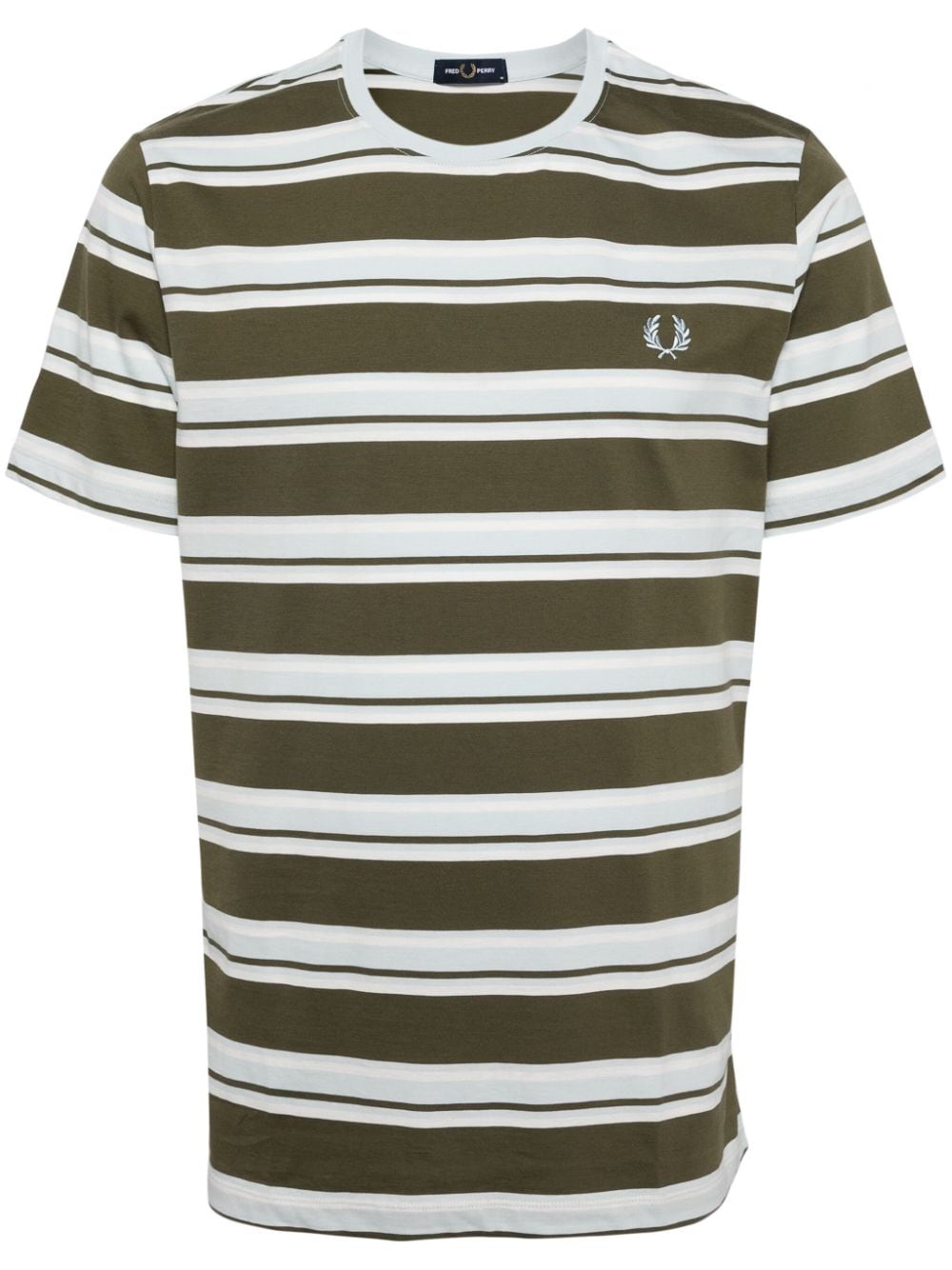 Fred Perry embroidered-logo cotton t-shirt - UNGRE/SNWH/LGICE von Fred Perry