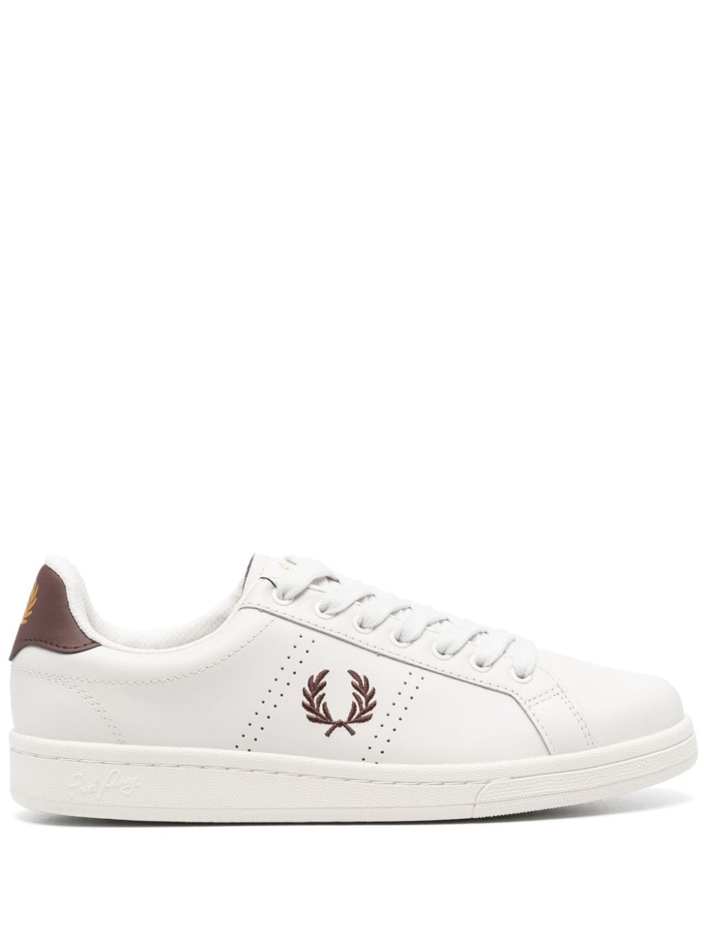 Fred Perry embroidered-logo leather sneakers - White von Fred Perry