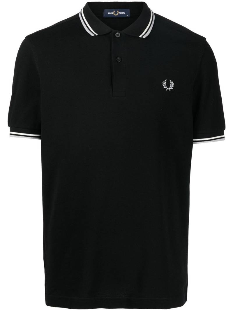 Fred Perry embroidered-logo short-sleeved polo shirt - Black von Fred Perry