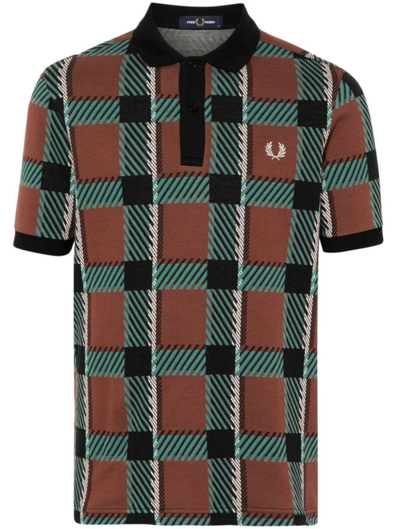 Fred Perry jacquard tartan-check polo shirt - Brown von Fred Perry