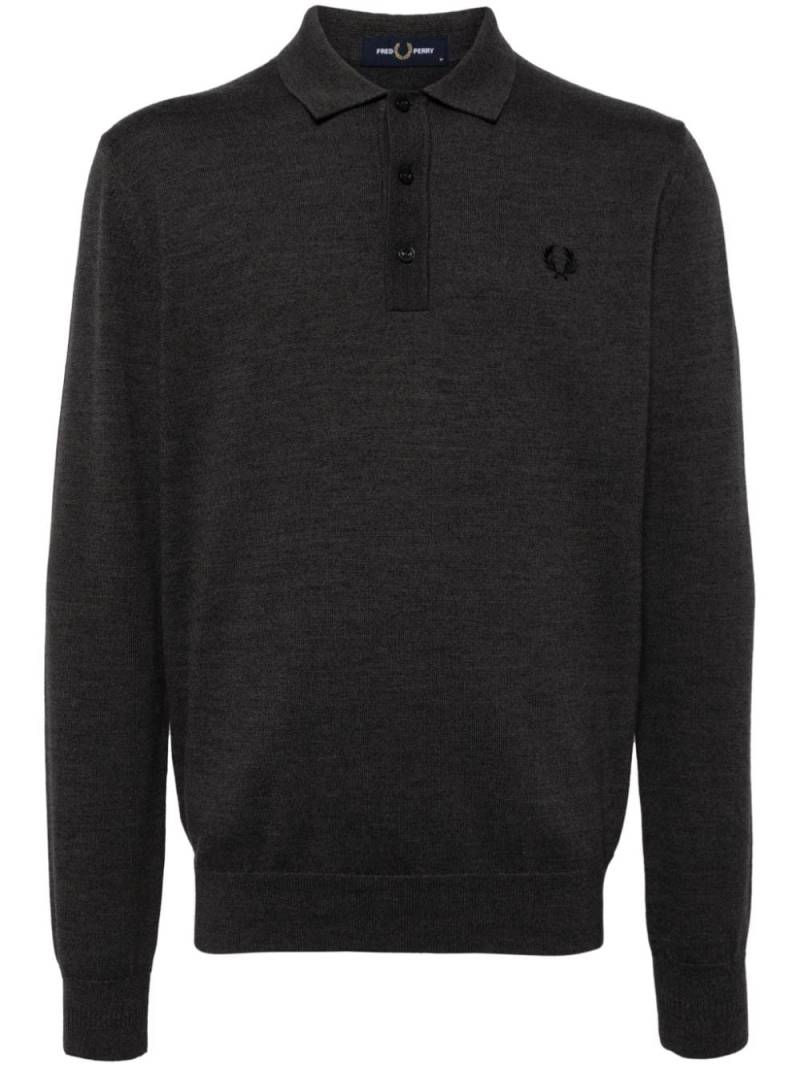 Fred Perry logo-embrioidered polo shirt - Grey von Fred Perry