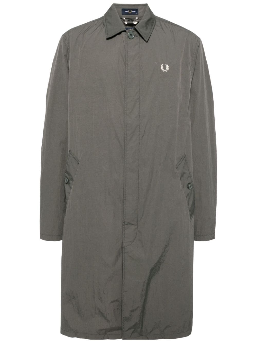 Fred Perry logo-embroidered car coat - Grey von Fred Perry