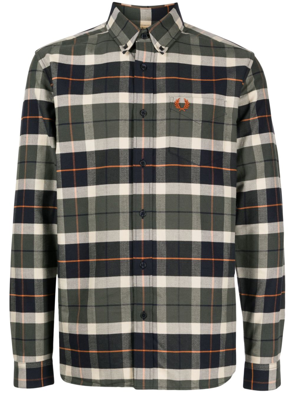 Fred Perry logo-embroidered check flannel shirt - Green von Fred Perry