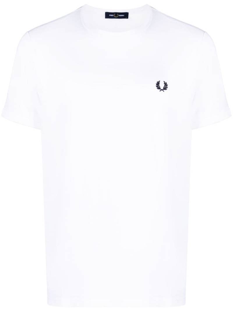 Fred Perry logo-embroidered cotton T-shirt - White von Fred Perry